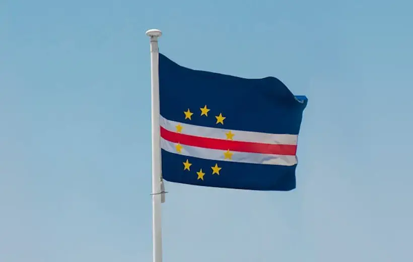 Cape Verde Flag in Close Up Shot