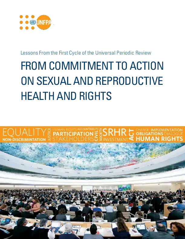 From Commitment to Action on Sexual and Reproductive Health and Rights, 2014 
