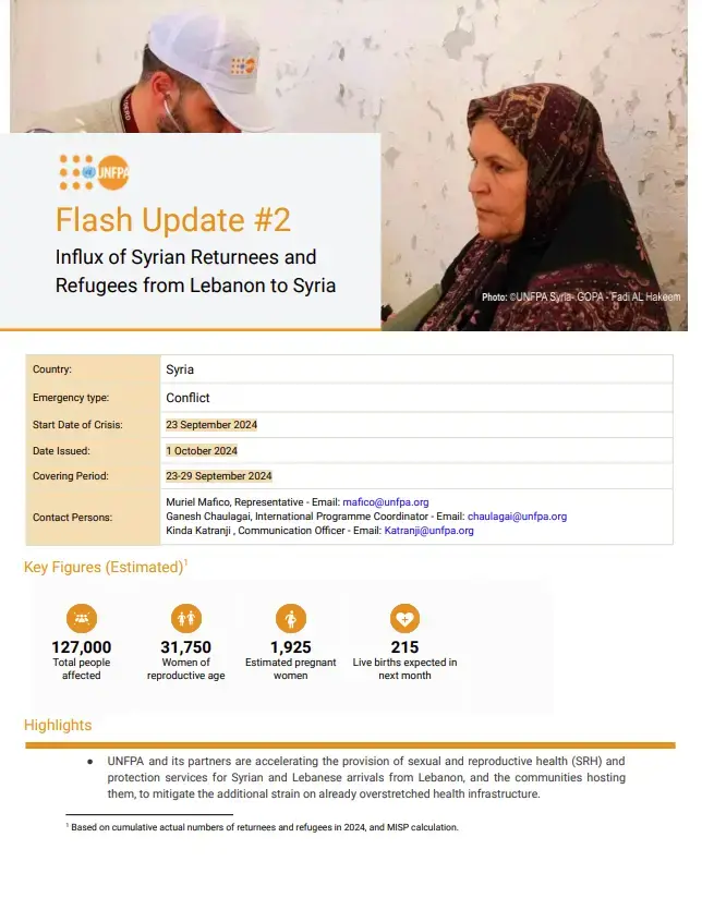 Flash Update on the Influx of Syrian Returnees and Refugees from Lebanon to…