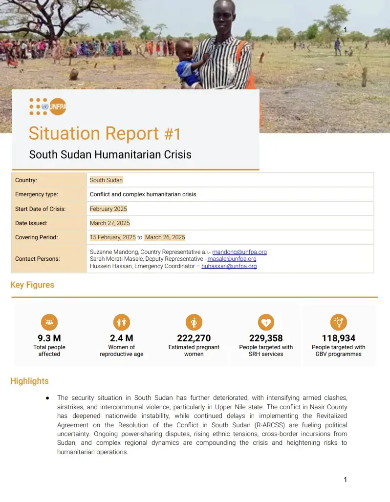 South Sudan Situation Report #1 - February 2025