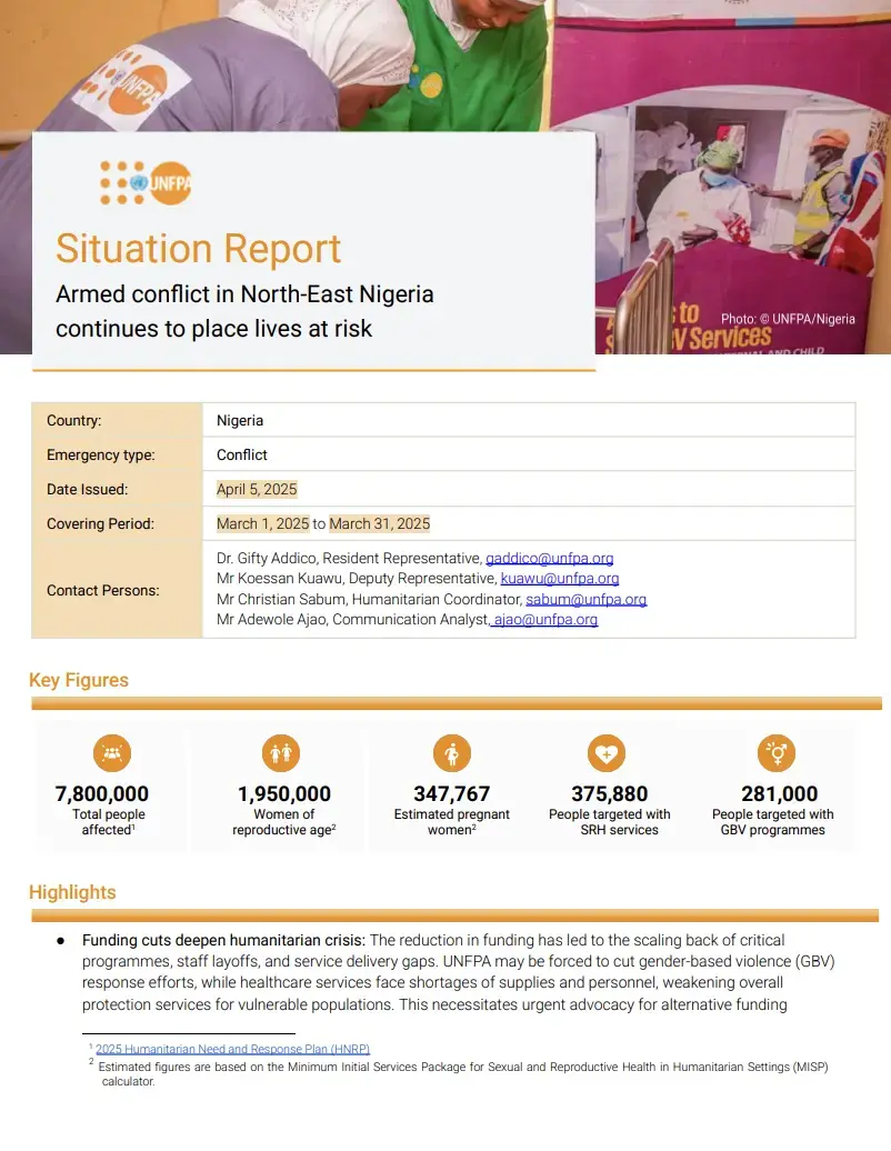 UNFPA Nigeria Situation Report - March 2025