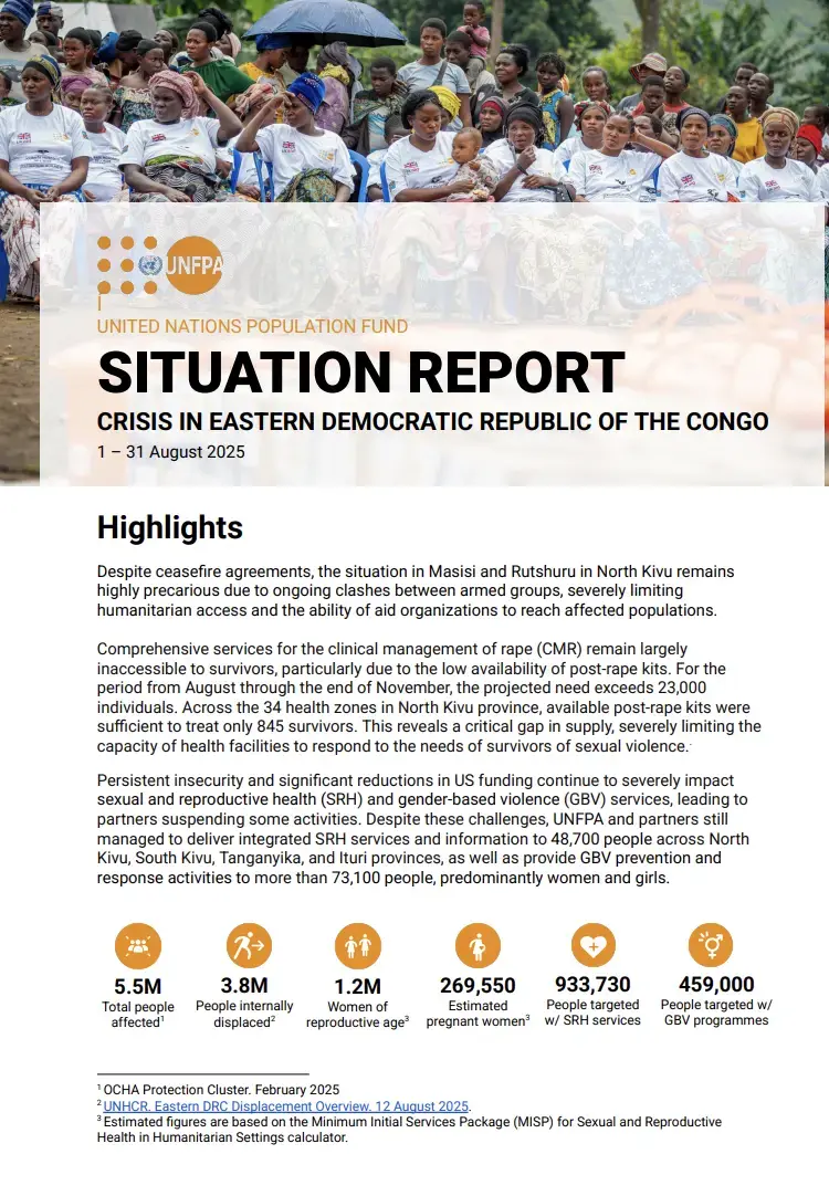 Democratic Republic of Congo Situation Report – August 2025