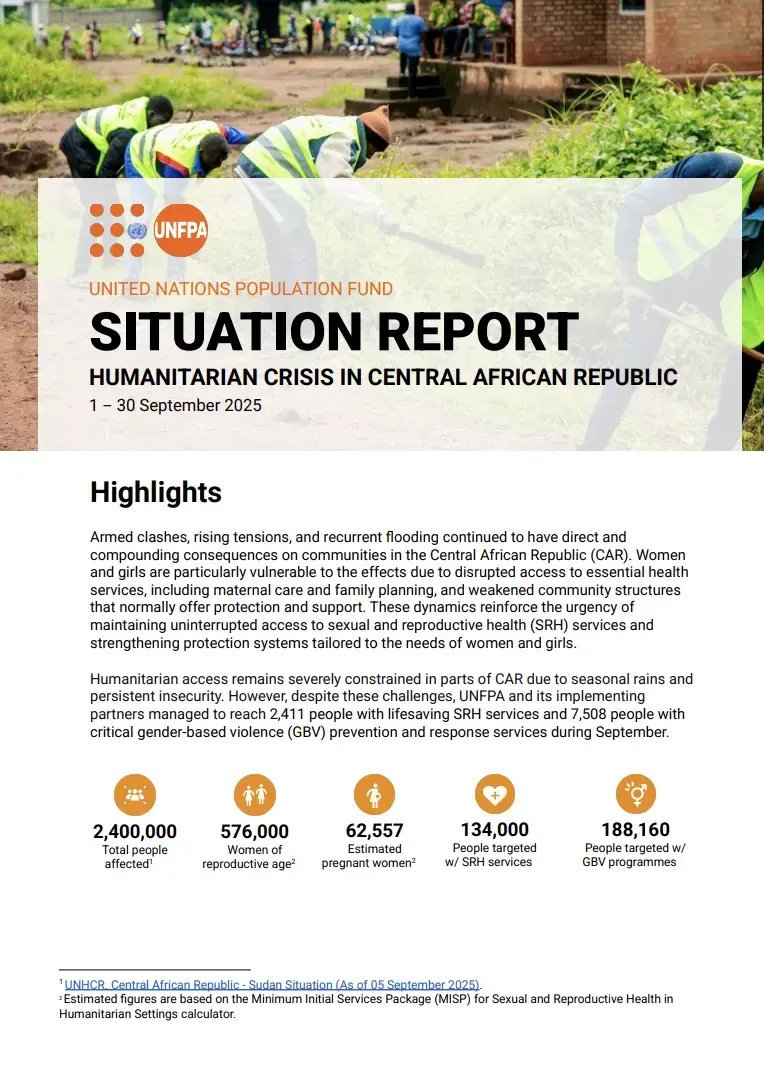 Central African Republic Situation Report – September 2025
