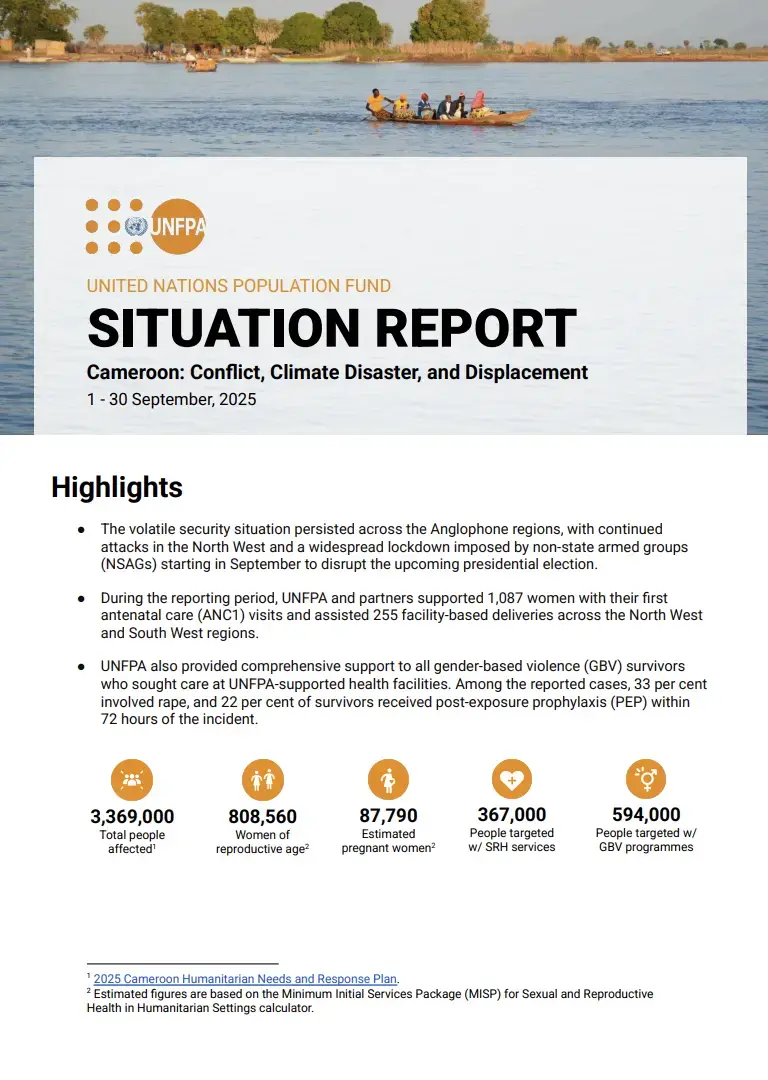 Cameroon Situation Report - September 2025