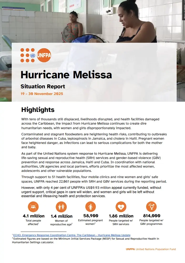 Hurricane Melissa Situation Report (19 – 30 November 2025)