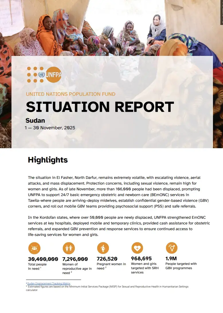 Situation Report on the Crisis in Sudan - November 2025