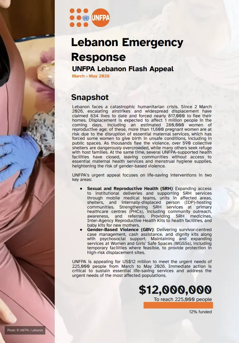 Flash Appeal for the Emergency Response in Lebanon (March-May 2026)
