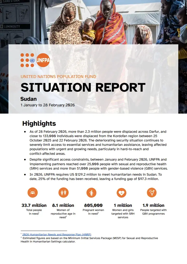 UNFPA Situation Report on Sudan: January to February 2026