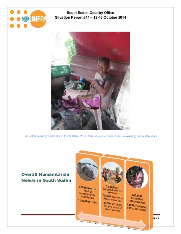 South Sudan Country Office Situation Report #44 - 12-18 October 2014