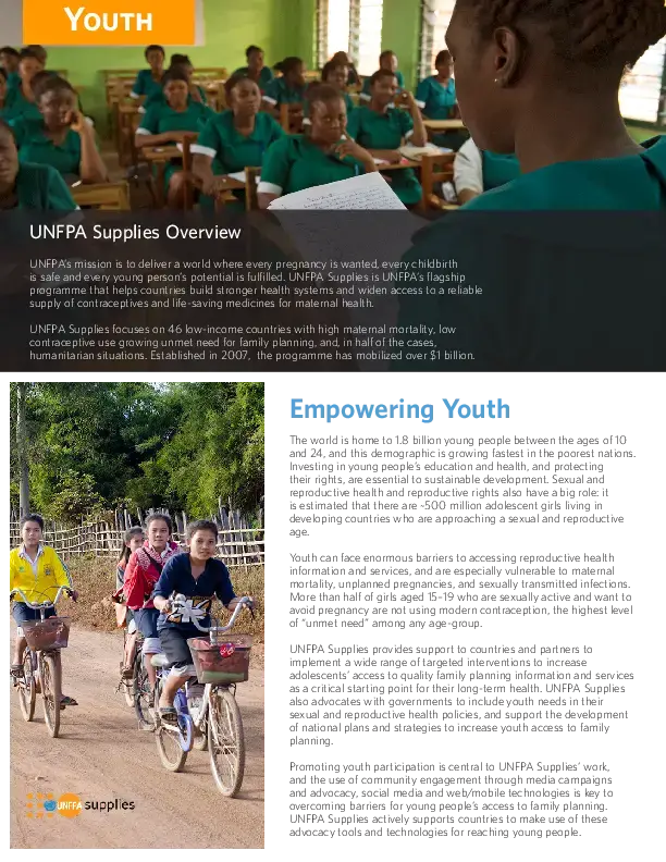 UNFPA Supplies 2015: Youth