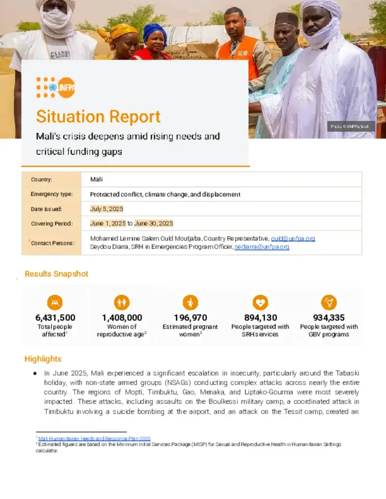 Mali Situation Report - June 2025
