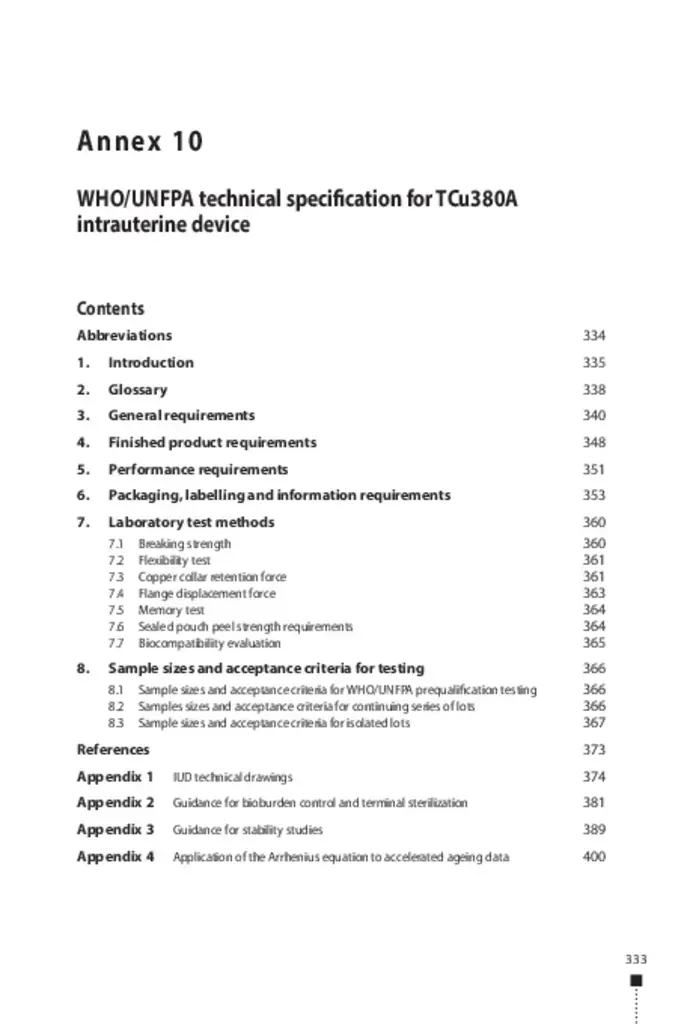 TRS 1044 - Annex 10: WHO/UNFPA technical specification for TCu380A intrauterine…