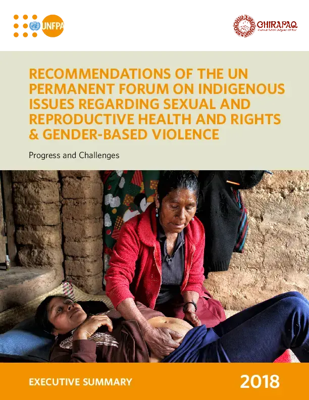 Executive Summary: Recommendations of the UN Permanent Forum on Indigenous…