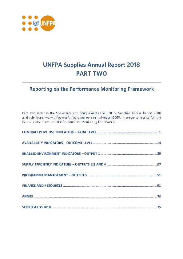 Reporting on the Performance Monitoring Framework