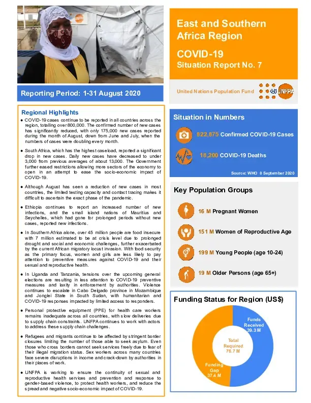 COVID-19 Situation Report No. 7 for UNFPA East and Southern Africa