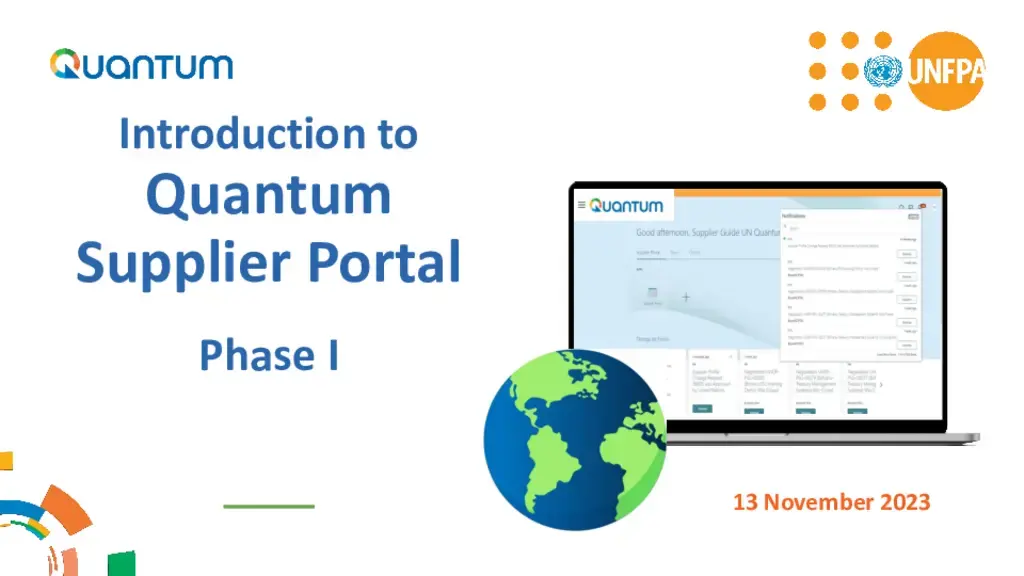 Quantum Supplier Portal Webinar Phase I