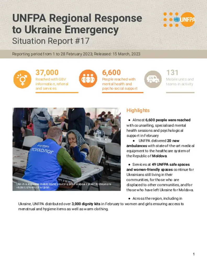 Ukraine Emergency Situation Report #17 - 15 March 2023