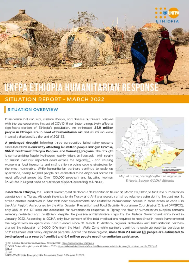 Ethiopia Humanitarian Response Situation Report – 22 March 2022