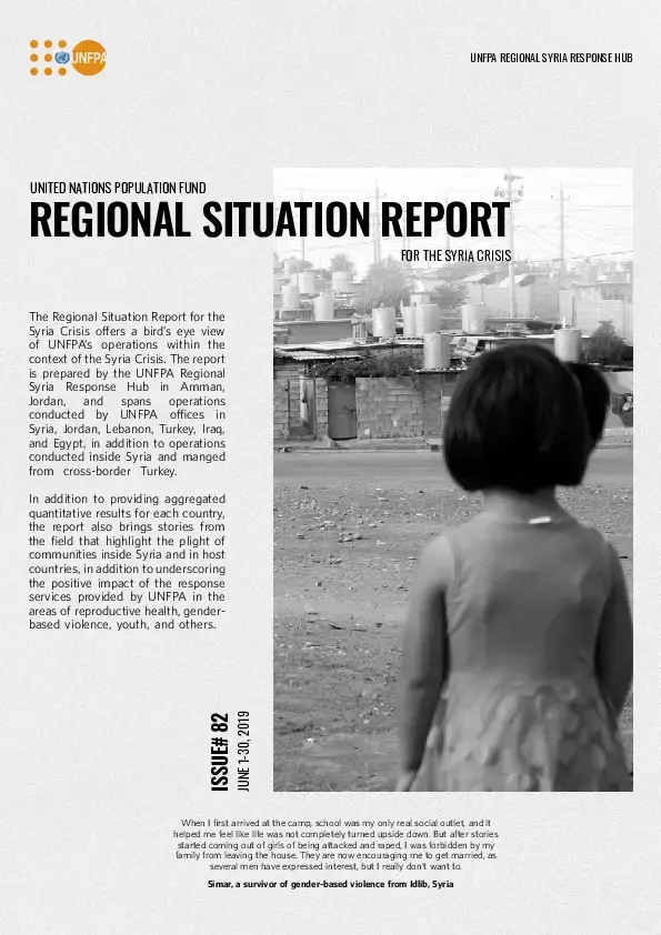 Regional Situation Report for Syria Crisis #82 June 2019