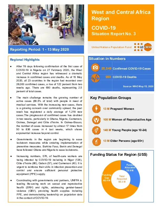COVID-19 Situation Report No. 3 for UNFPA West and Central Africa