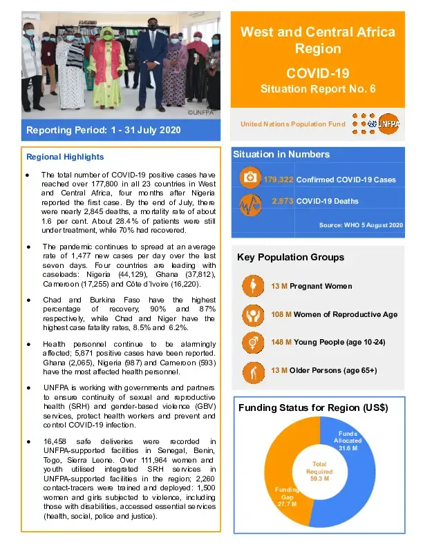 COVID-19 Situation Report No. 6 for UNFPA West and Central Africa